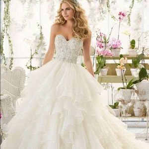 Morilee 2815 beaded ruffled wedding dress